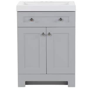 Everdean 24 in. W x 19 in. D x 34 in. H Single Sink  Bath Vanity in Pearl Gray with White Cultured Marble Top