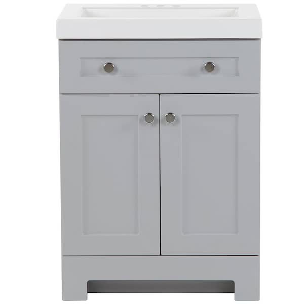 Glacier Bay Everdean 24.50 in. W x 18.75 in. D Bath Vanity in Pearl Gray with Cultured Marble Vanity Top in White with White Basin