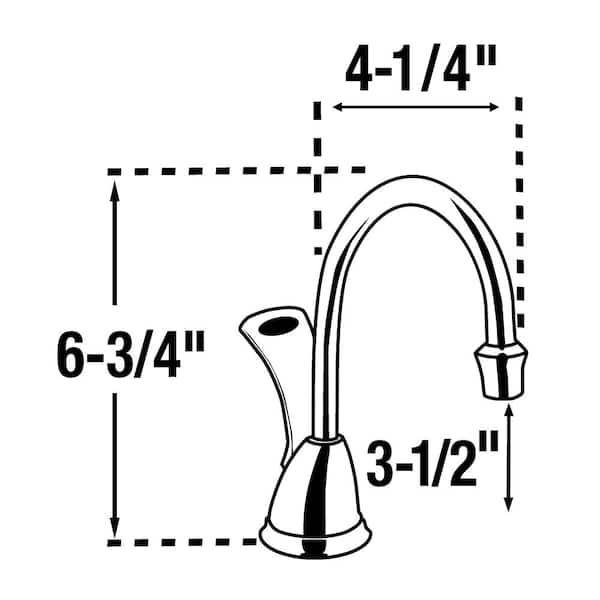 Involve Wave Series Instant Hot Water Dispenser Tank with 1-Handle 6.75 in. Faucet in Satin Nickel