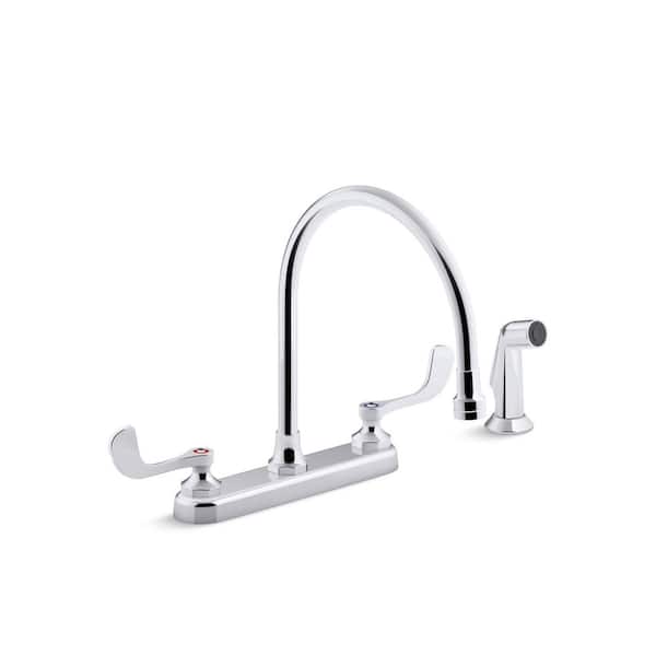 Triton Bowe 1.5 GPM 8 in. Widespread 2-Handle Kitchen Faucet with Aerated flow in Polished Chrome