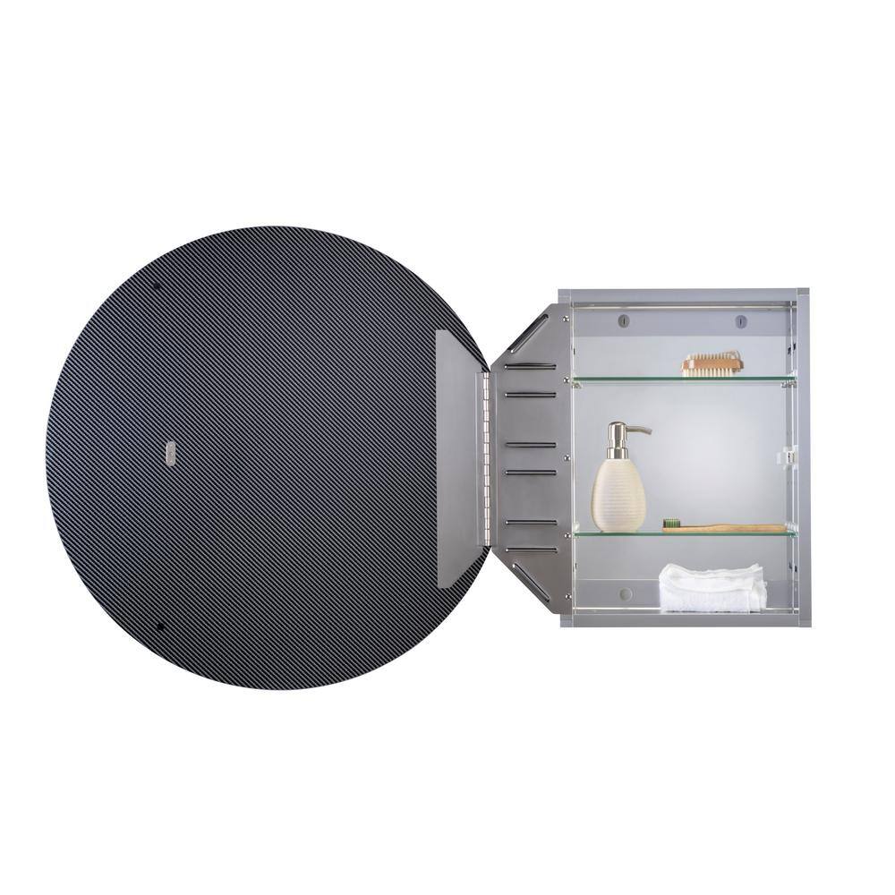 Polished Aluminum Wall-Mounted Bathroom Medicine Cabinet with Mirror