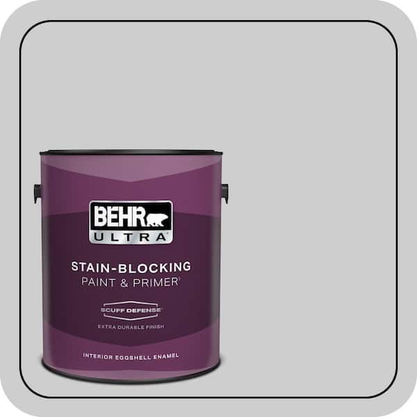 BEHR ULTRA 1 gal. #770E-2 Silver Screen color Extra Durable Eggshell Enamel Interior Paint & Primer