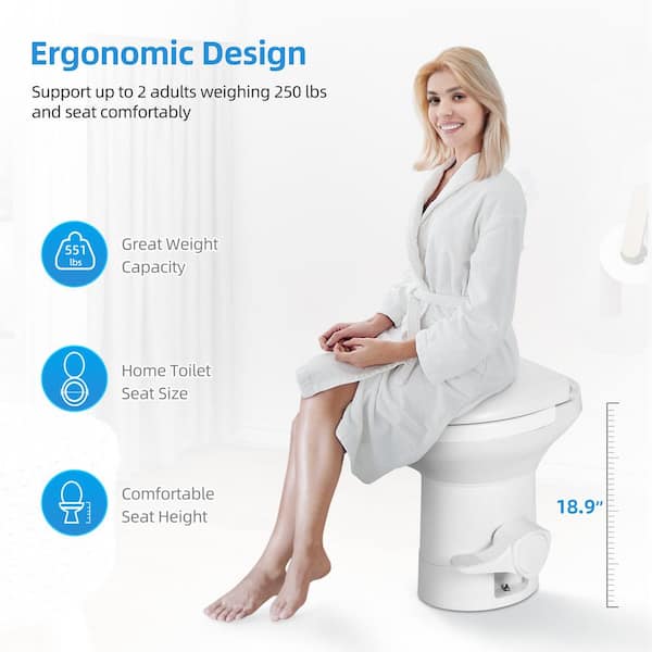 RV Toilet No Leakage Outdoor Camping Pedal Flush Toilet for Car Motorhome Caravan Travel