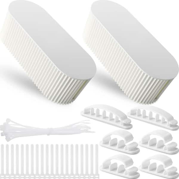 Cable Management Box Cord Hider Organizer with 46 Pcs Kit for Power Strips Surge Protectors Home Office White