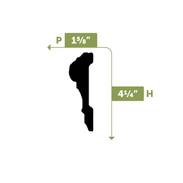 1-3/4 in. x 4-1/4 in. x 94-1/2 in. Polyurethane Claremont Chair Rail  Moulding