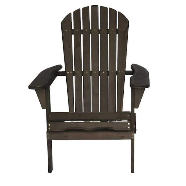 Unbranded Mongo Dark Brown Wood Folding Adirondack Chair
