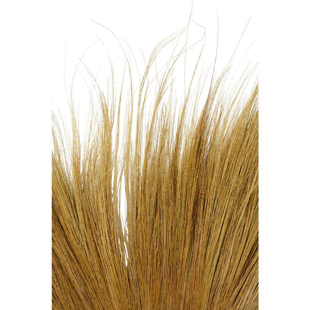 Golden Sunburst Round Decorative Wall Mirror with Grass Trim