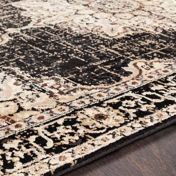 Livabliss Sora Black 5 ft. 3 in. x 7 ft. 6 in. Oriental Area Rug