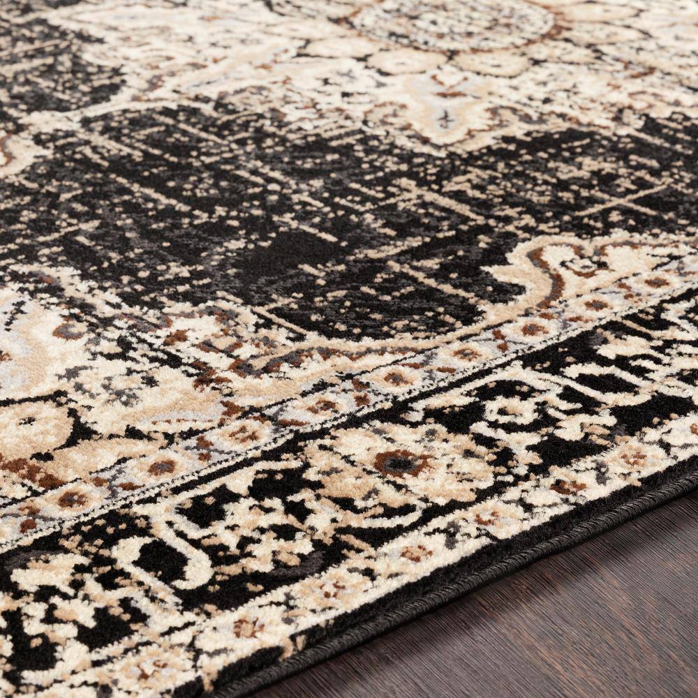 Sora Black and Beige Synthetic Oriental Area Rug, 7'9" x 11'2"