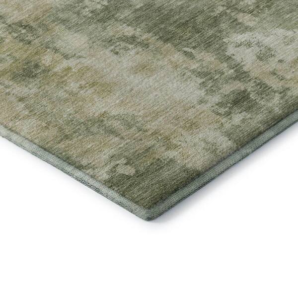Mayfield Premium Machine Washable Abstract AMF2066 Sage 3 ft. x 4 ft. Area Rug