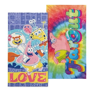 Spongebob Batik Love Far Out Patrick 2PK Cotton/Polyester Blend Graphic Beach Towel Set