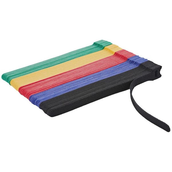 Reusable 8 Inch Cable Ties with Hook and Loop Adjustable Cable Management Straps for Home Office Multicolored 100 PCS