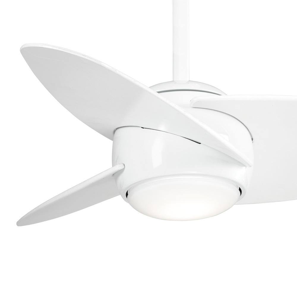 White 36" 3-Blade LED Ceiling Fan with Remote and Light Kit