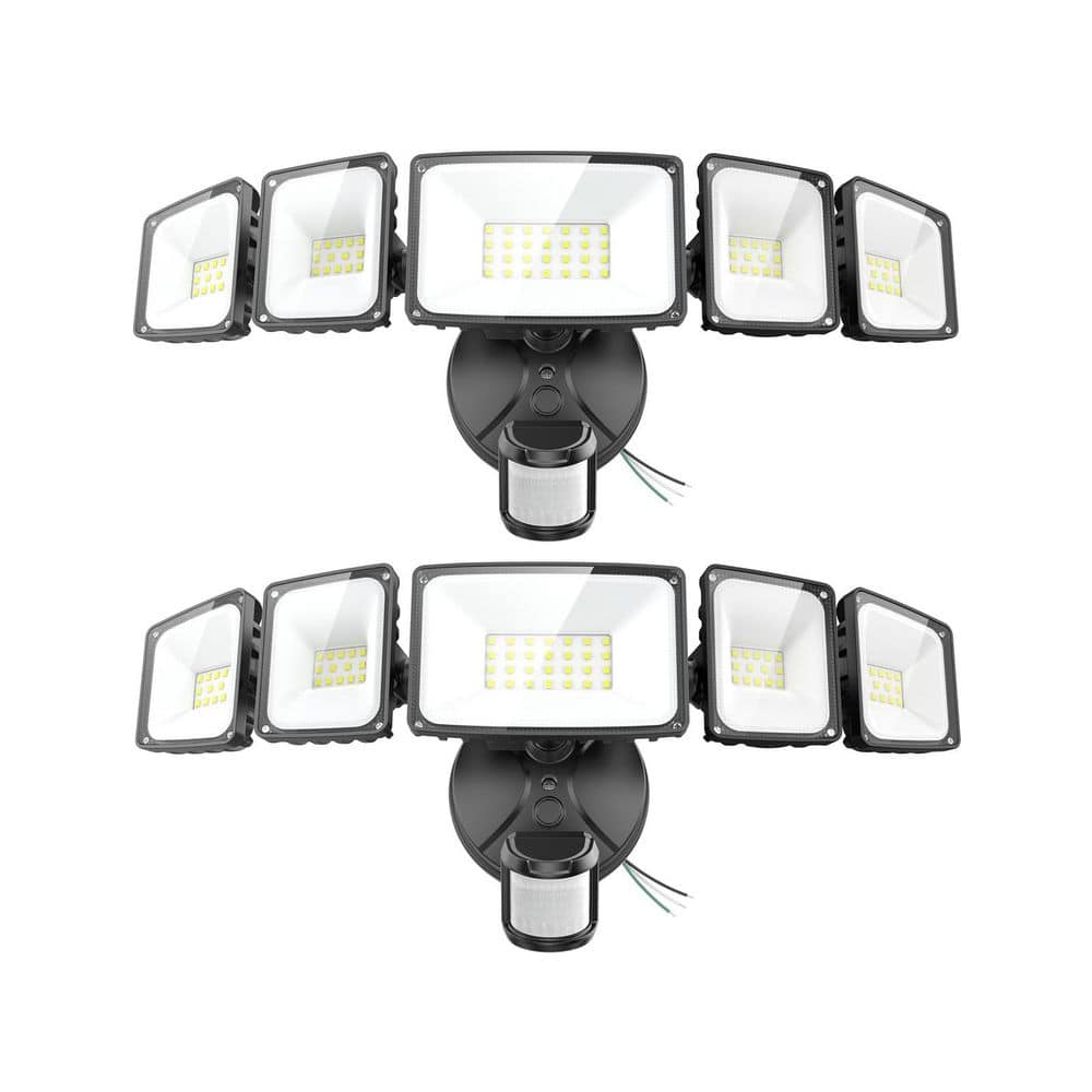 55-Watt Equivalent 5000 Lumen 360° Black Motion Sensing Dusk to Dawn LED Flood Light Hardwired 1 Pack price history on PriceWatchPro