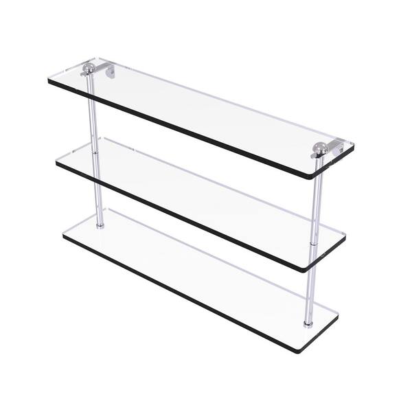 Allied Brass 22 in. Triple Tiered Glass Shelf in Polished Chrome RC-5/22-PC  The Home Depot