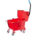 Red Mop Bucket with Wringer