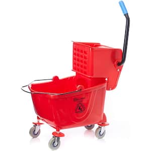Red Mop Bucket with Wringer