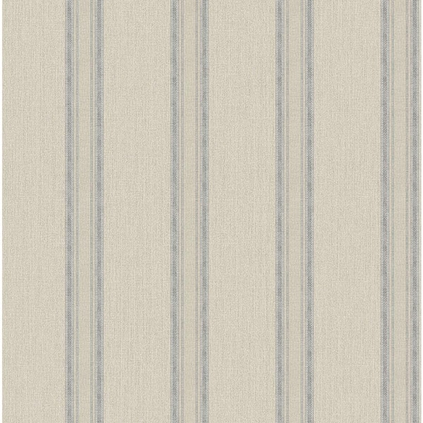 Unbranded Ornamenta 2-Greige/Grey Regency Stripe Non-Pasted Vinyl on Paper Material Wallpaper Roll (Covers 57.75 sq.ft.)
