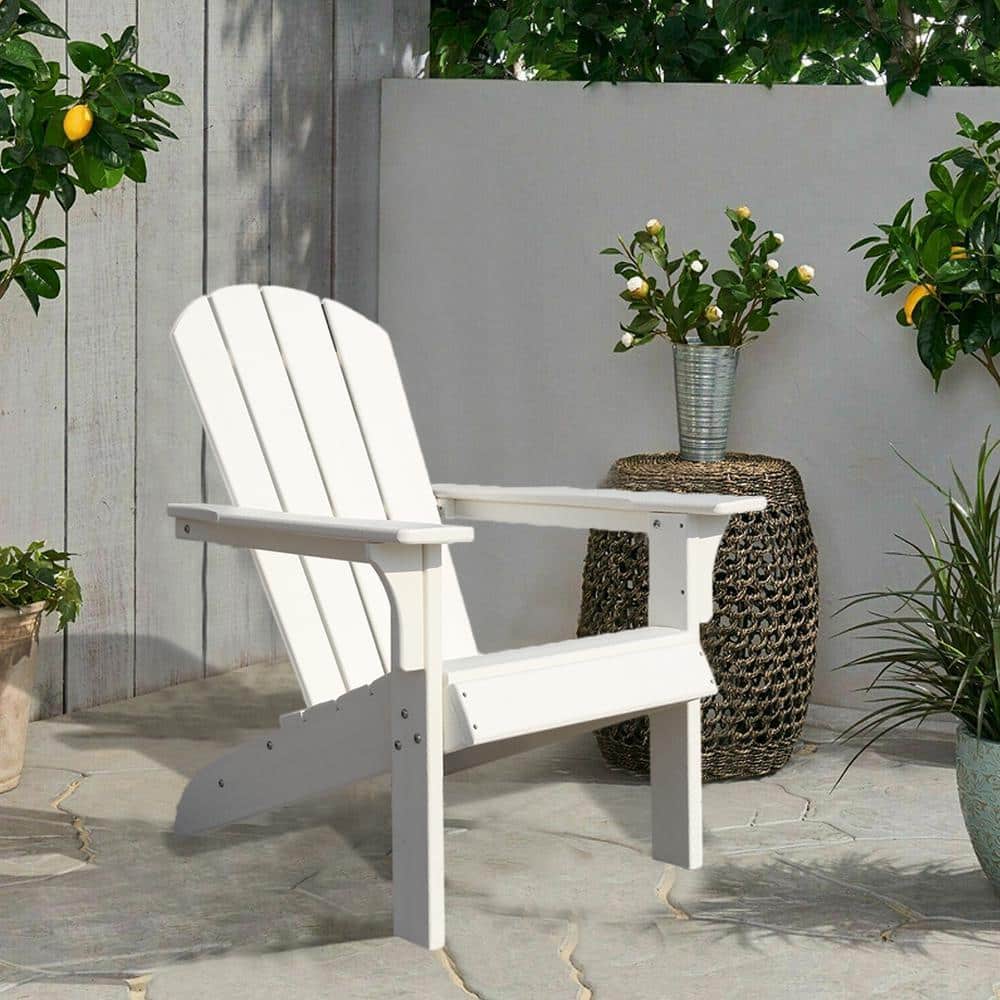 Classic White Folding Plastic Adirondack Chair