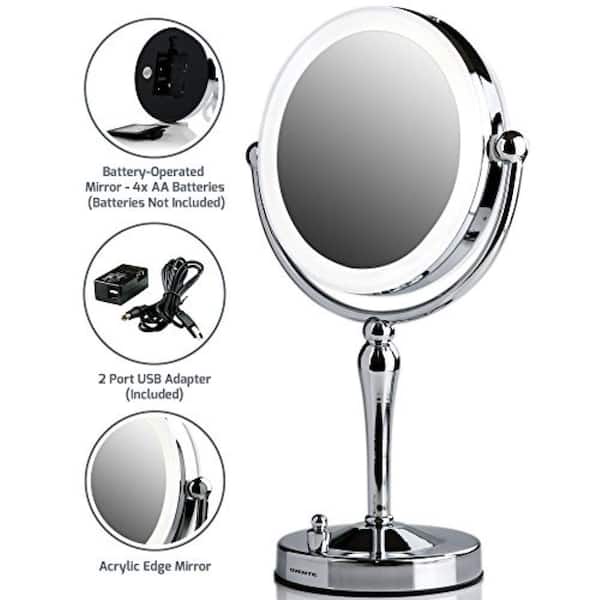 Ovente 5 6 In W X 15 H Framed Led, Makeup Mirrors 10x Magnification