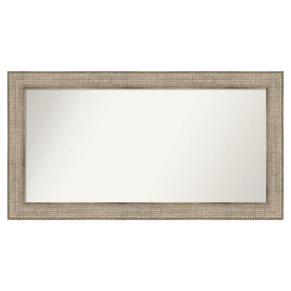 Amanti Art Trellis Silver 50 in. x 27 in. Custom Non-Beveled Wood Framed Bathroom Vanity Wall Mirror