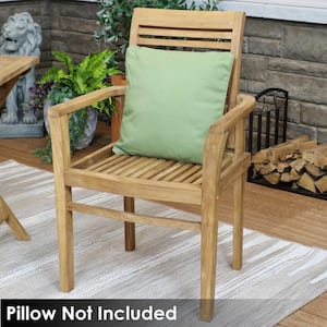 Teak Outdoor Patio Dining Armchair - Traditional Slat Style (1 Chair)