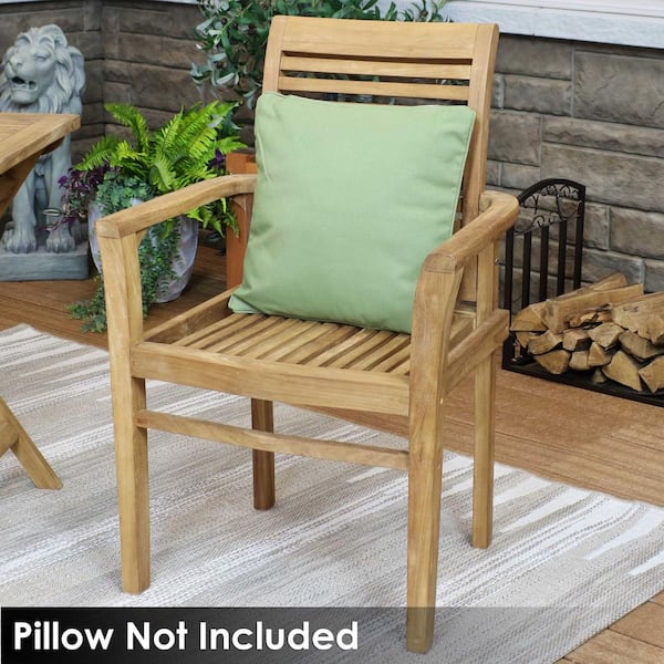 Teak Outdoor Patio Dining Armchair - Traditional Slat Style (1 Chair)