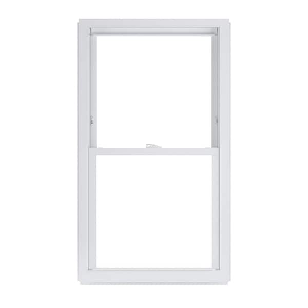 American Craftsman 27.25 in. x 44.25 in. 50 Series White Double Hung Low-E Argon Glass Vinyl Replacement Window, Screen Incl
