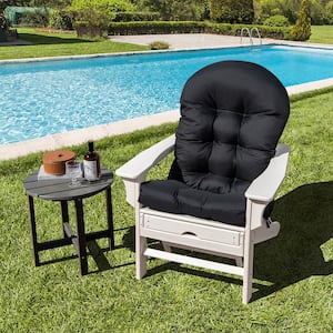 23 in. x 32 in. Outdoor Adirondack Chair Cushion High Back Fade Resistant 5 in. Seat Pad Outdoor Black