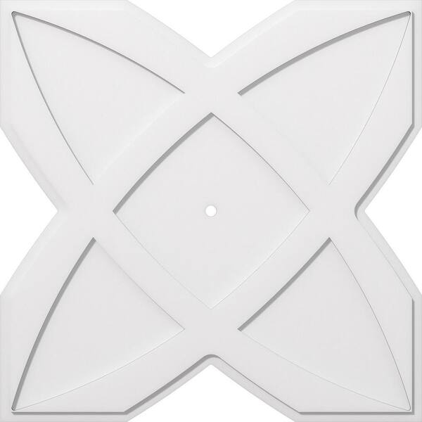 Ekena Millwork 1 in. P X 13-1/4 in. C X 38 in. OD X 1 in. ID Titus Architectural Grade PVC Contemporary Ceiling Medallion