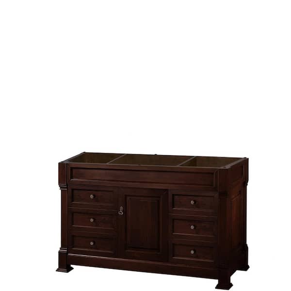 Wyndham Collection Andover 55 in. W x 22.25 in. D Bath Vanity Cabinet Only in Dark Cherry