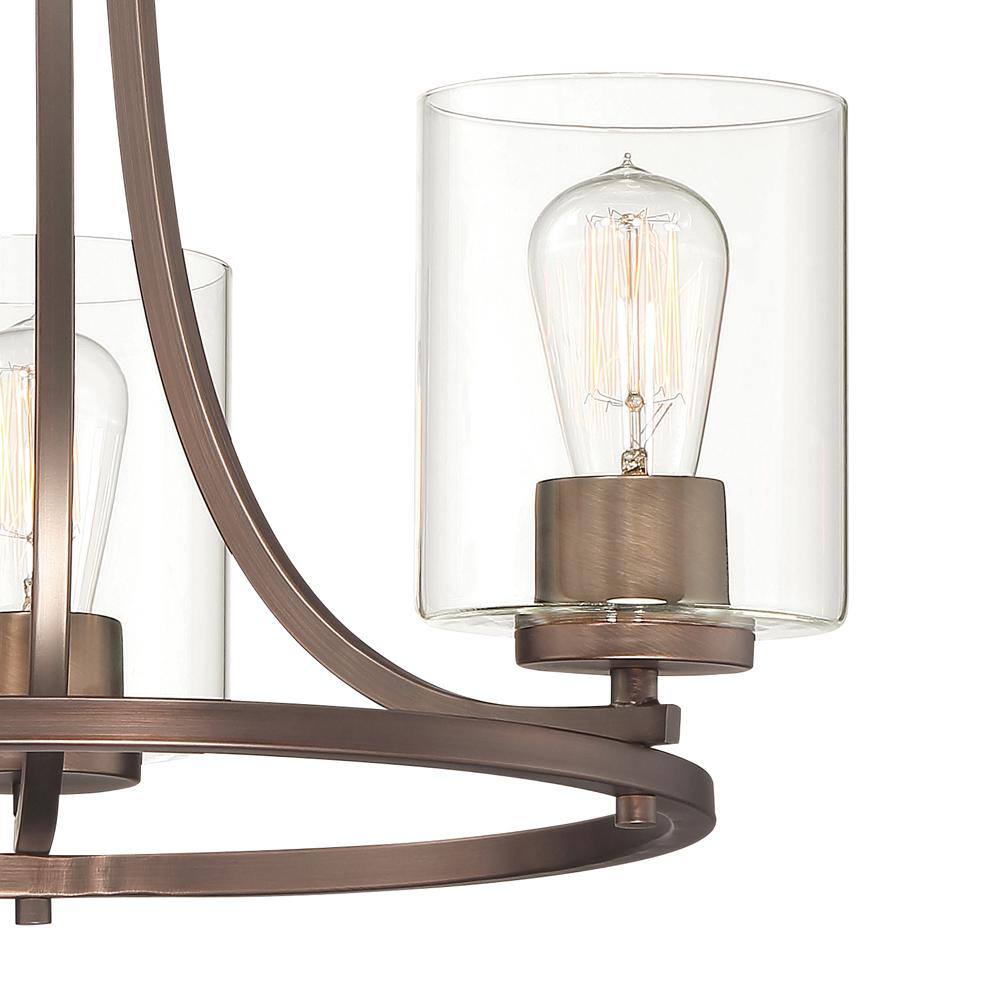 Liam Satin Copper Bronze 20" Transitional 3-Light Chandelier