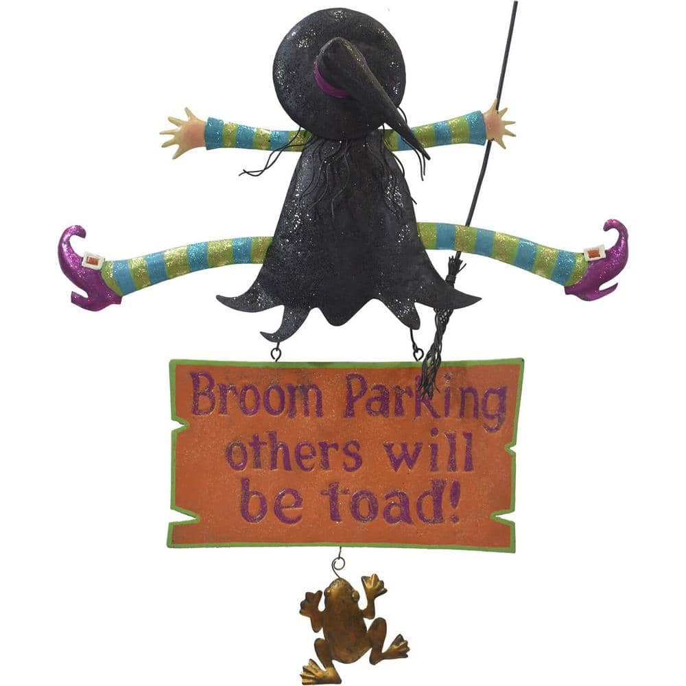 Haunted Hill Farm 31 in. Broom Parking Others Will Be Toad Funny Halloween Sign, Door or Wall Hanging