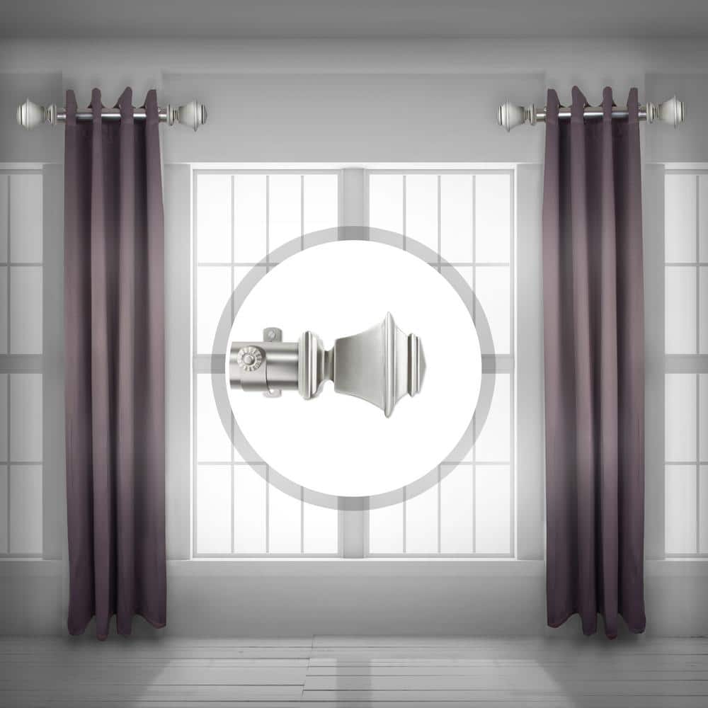 Bach 1.5 inch Side Single Curtain Rod Adjustable 12-20 inch long (Set of 2) - Satin Nickel price history on PriceWatchPro