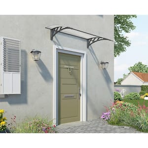 Neo 3 ft. x 4.5 ft. Gray/Diffused Door and Window Awning