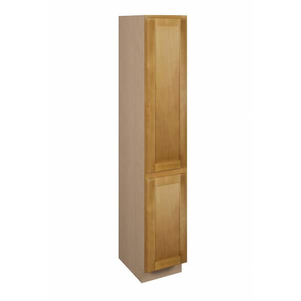 Aberdeen Recessed 18 in. W x 84 in. H x 21 in. D in Caramel Plywood Assembled Linen Bath Cabinet