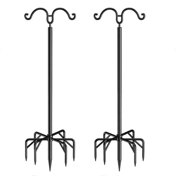 FAWEY TRED INC Outdoor String Light Pole 2 Pack, Light Poles for Outside String Lights with 2 Optional Hooks