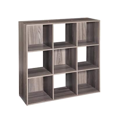 Gymax 35.5 in. H 9-Cube Bookcase Cabinet Wood Bookcase Storage Shelves Room  Divider Organization GYM04766 - The Home Depot