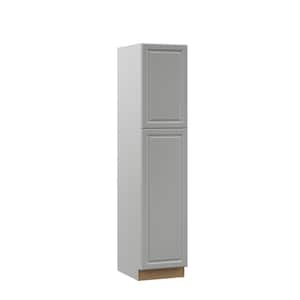 Designer Series Elgin Assembled 18x84x23.75 in. Pantry Kitchen Cabinet in Heron Gray