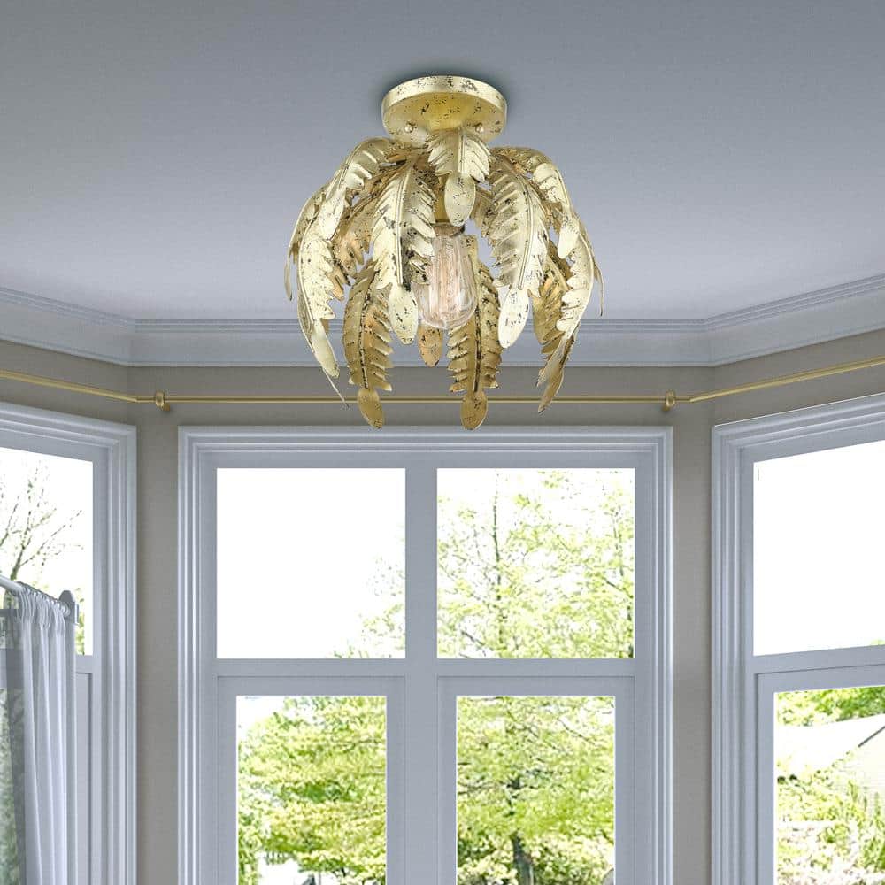 Winter Gold Glass Indoor/Outdoor Bowl Light Fixture