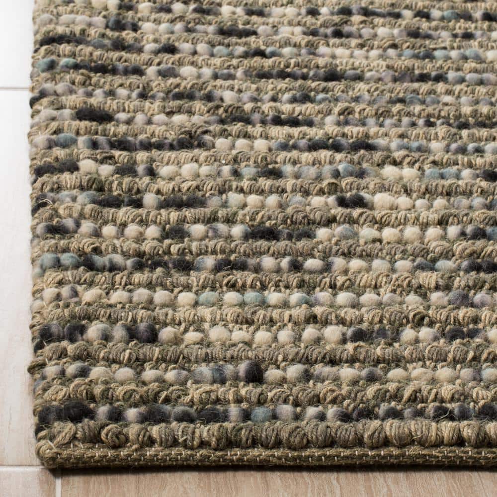 Hand-Knotted Grey Multi Wool and Cotton Bohemian Rug, 3' x 5'