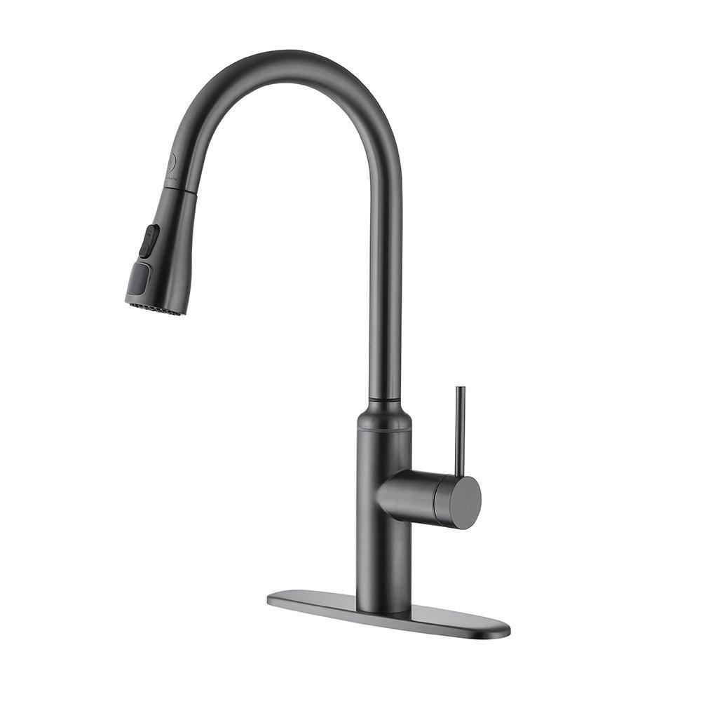 Single Handle Gun Gray 19.69 in. H Pull Down Sprayer Kitchen Faucet 2. 41GPM with Advanced Spray, Pull Out Spray Wand price history on PriceWatchPro