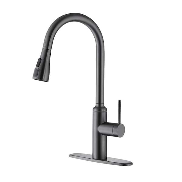 Single Handle Gun Gray 19.69 in. H Pull Down Sprayer Kitchen Faucet 2. 41GPM with Advanced Spray, Pull Out Spray Wand