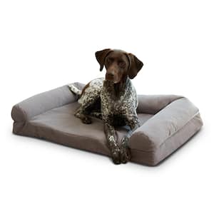 Luna Large Gray Microfiber Sofa Dog Bed