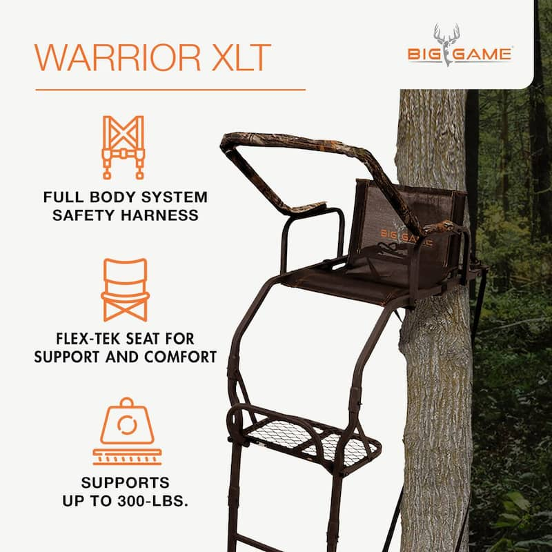 17 ft. Warrior DXT Lightweight Portable Hunting Outside Tree Stand Ladder