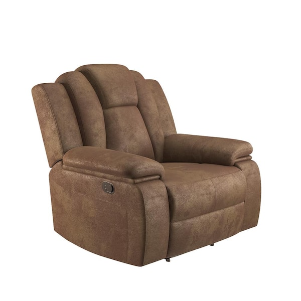 Ottomanson Recliner Chair for Adults, Brown, Easy Assembly, Living Room  Chairs, Manual Recliner with Cupholders and Back Support PRD-RC-12 - The  Home Depot