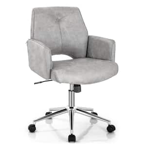 Gray Hollow Mid Back Leisure Office Chair Adjustable Task Chair with Armrest