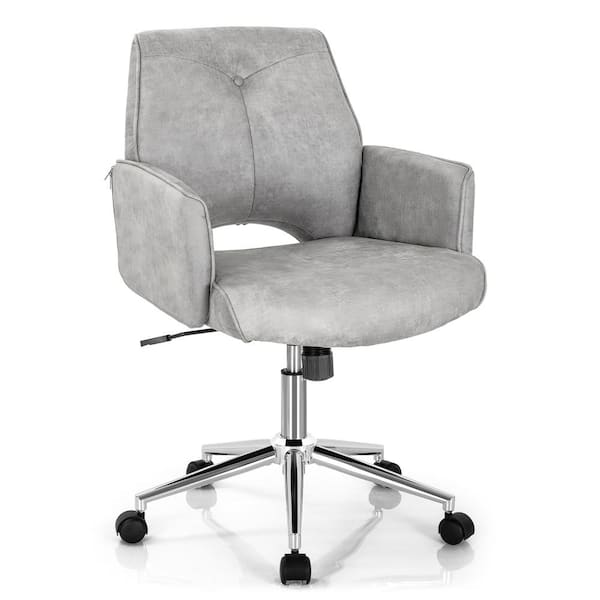 Vinsetto Light Grey, Modern Home Office Chair with Tufted