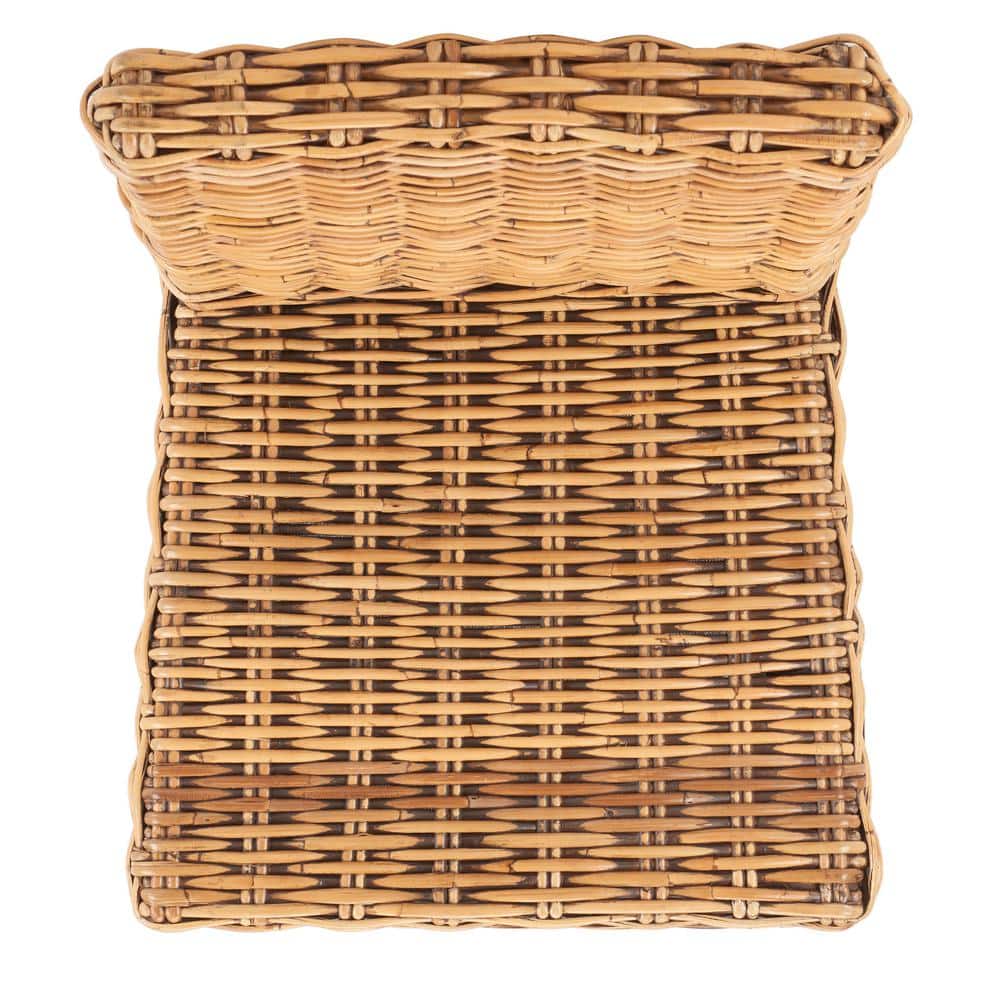 Tobie Honey Brown Wash Rattan Bar Stool with Footrest
