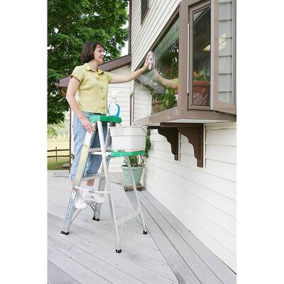 4 ft. Aluminum Step Ladder with 225 lb. Load Capacity Type II Duty Rating